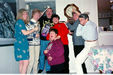 The Annapolis Writers' Group reacts to news of Marcia's contract with Dell! Clockwise from bottom center: Carolyn Curtis, Trish Marshall, Mary Ellen Hughes, Ray Flynt, Marcia, Janet Benrey and Sherriel Mattingly.