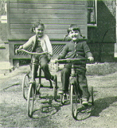 Marcia and sister Susan, first bikes -- Chapman, Kansas, circa 1952